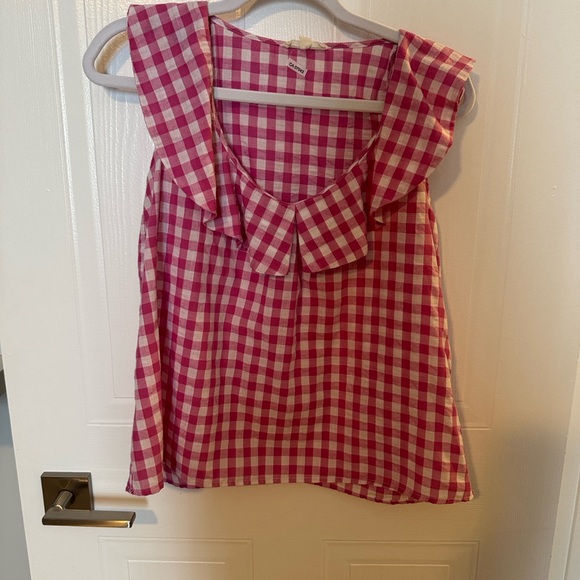 Jane and Delancey Tops - Jane and Delancey Pink and White Gingham Blouse